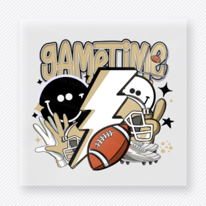 Game Time Football Neutral Black Sports DTF Transfers