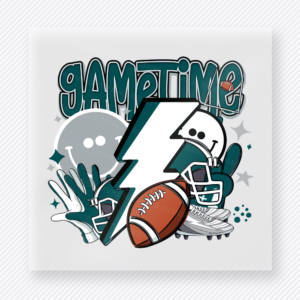 Game Time Football Teal Sports DTF Transfers