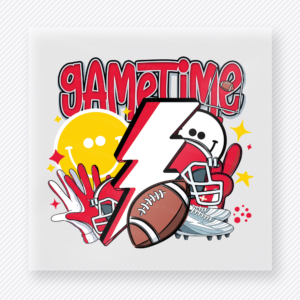 Game Time Football Red Yellow Sports DTF Transfers