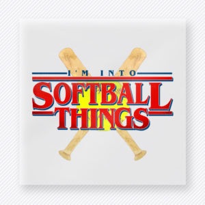 I’m Into Softball Things Crossed Bats Red Blue Sports DTF Transfers