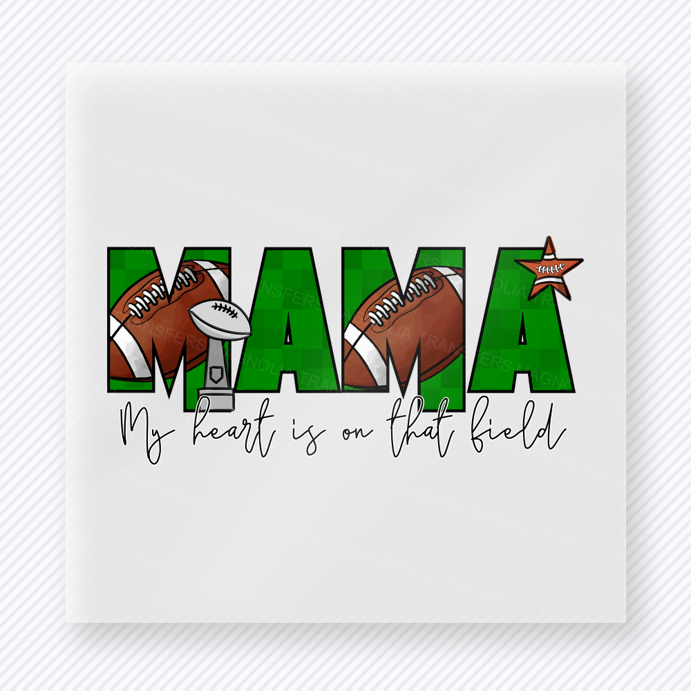 Mama Football Green Sports DTF Transfers