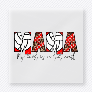 Mama Volleyball Heart Court Sports DTF Transfers
