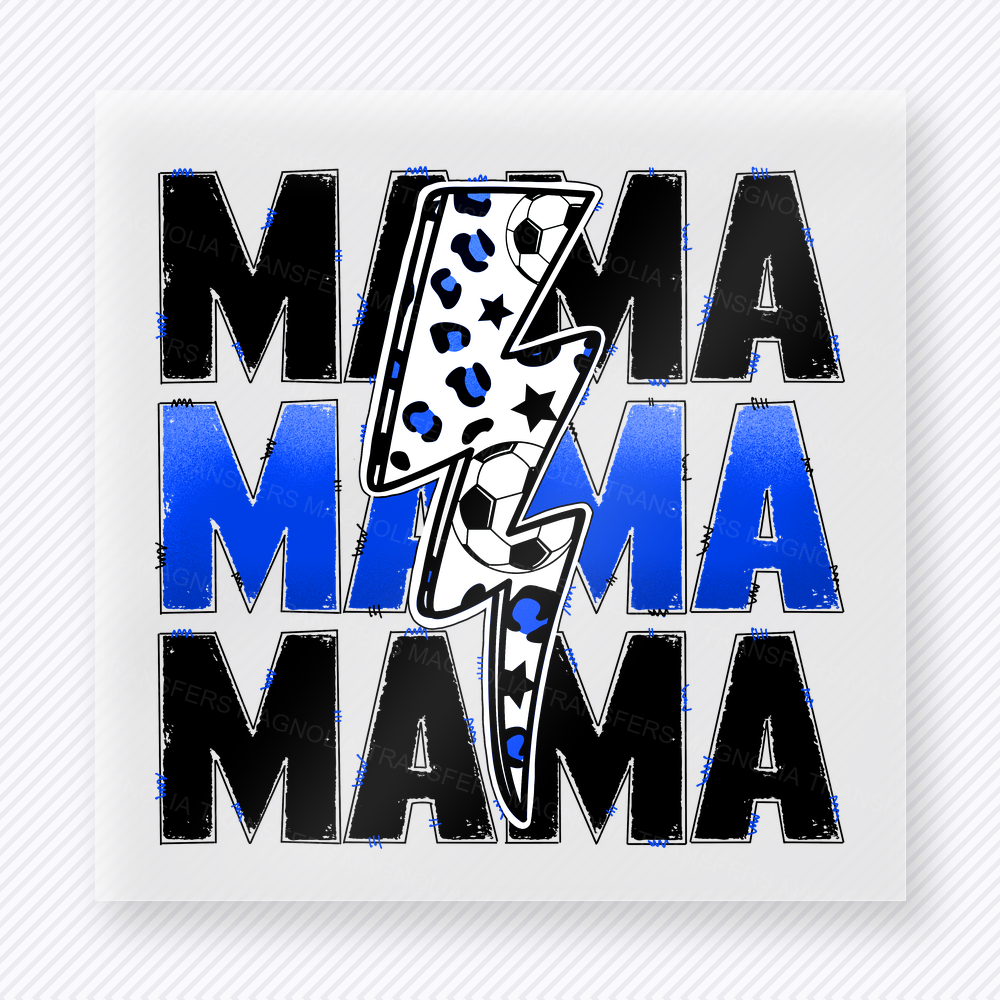 Basketball Mama Lightning Bolt Blue Sports DTF Transfers