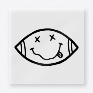 Football Smiley White Sports DTF Transfers