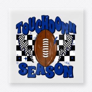 Touchdown Season Royal Checkered Sports DTF Transfers