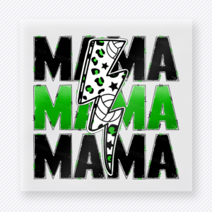 Basketball Mama Lightning Bolt Green Black Sports DTF Transfers