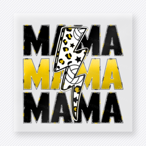 Basketball Mama Lightning Bolt Yellow Black Sports DTF Transfers