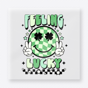 Feeling Lucky Checkered Smiley St. Patrick's Day DTF Transfers