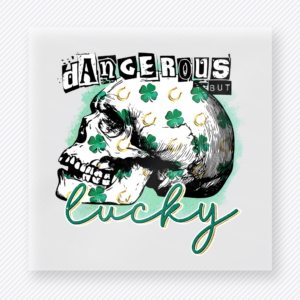 Dangerous But Lucky Skull Green St. Patrick's Day DTF Transfers