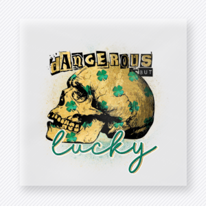 Dangerous But Lucky Skull Gold St. Patrick's Day DTF Transfers