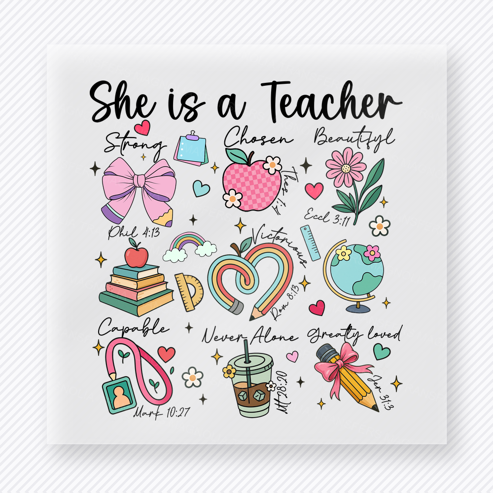 She Is A Teacher Proverbs Teacher & School DTF Transfers