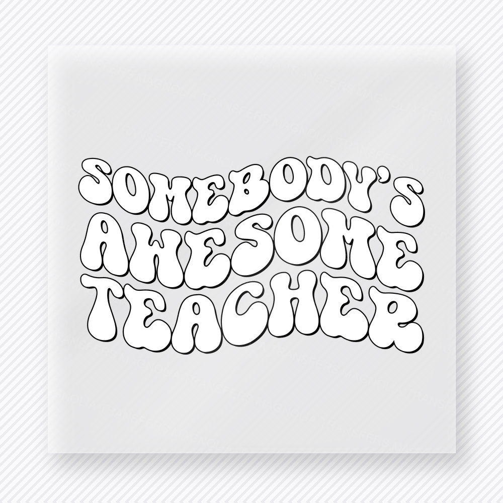 Somebody’s Awesome Teacher White Teacher & School DTF Transfers