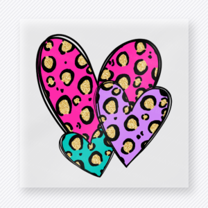 Leopard Heart Trio Valentine's Day DTF Transfers