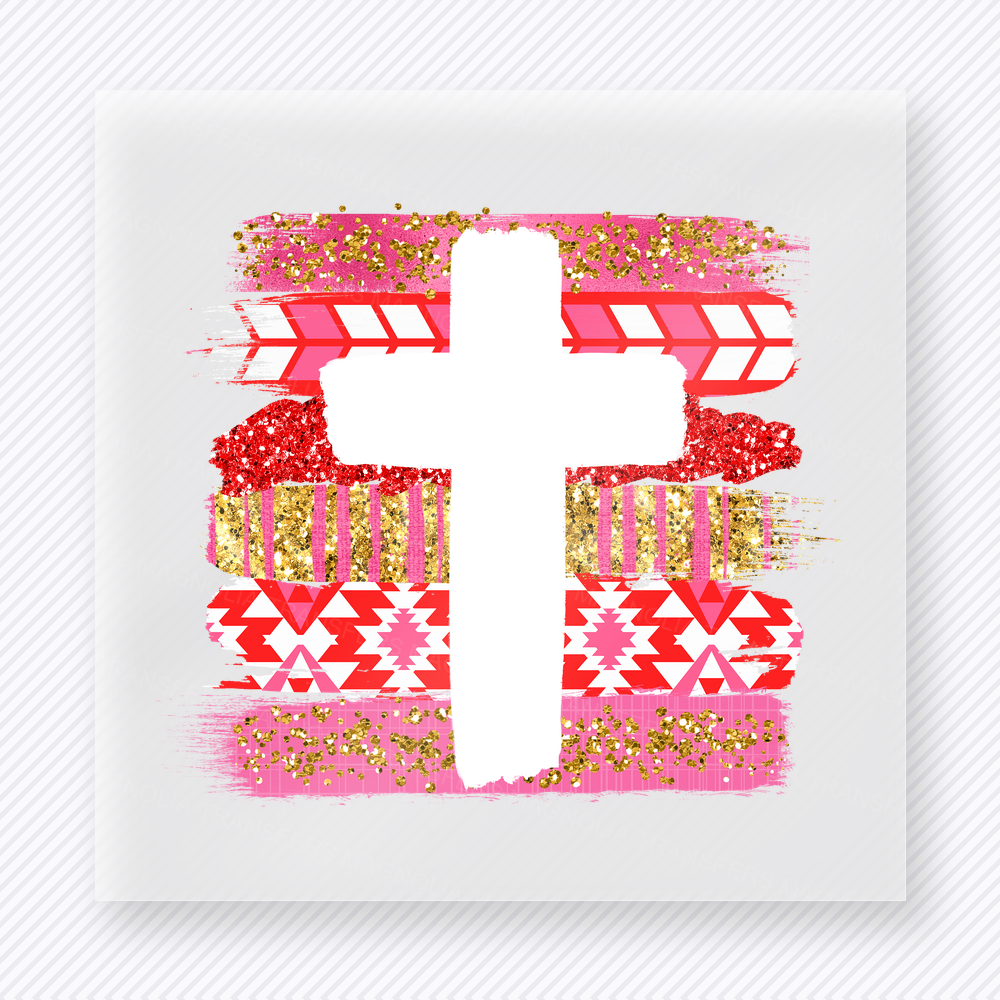 Patchwork Cross Valentine Valentine's Day DTF Transfers