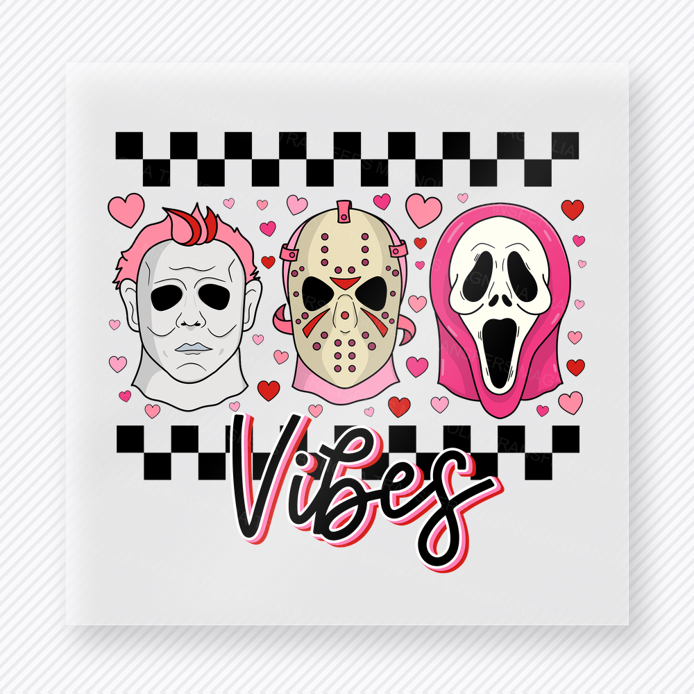 Horror Valentine Vibes Valentine's Day DTF Transfers