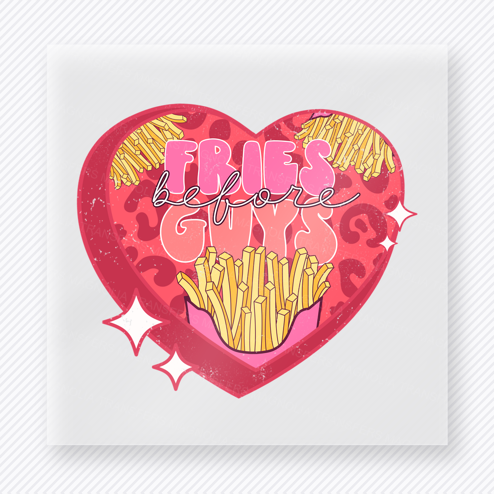 Fries Guys Red Heart Valentine's Day DTF Transfers