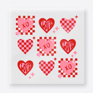 Valentine Heart Grid XO Valentine's Day DTF Transfers