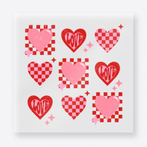 Valentine Heart Grid Blank Hearts Valentine's Day DTF Transfers