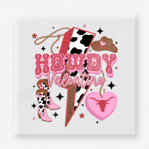 Howdy Valentine Lightning Valentine's Day DTF Transfers