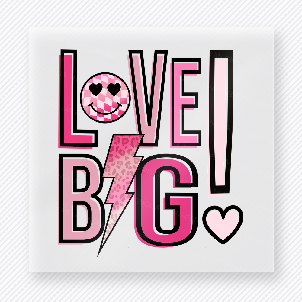 Love Big Lightning Smiley Valentine's Day DTF Transfers