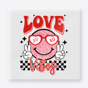 Love Vibes Smiley Valentine's Day DTF Transfers
