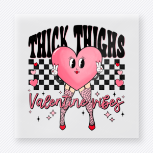 Thick Thighs Valentine Vibes Valentine's Day DTF Transfers