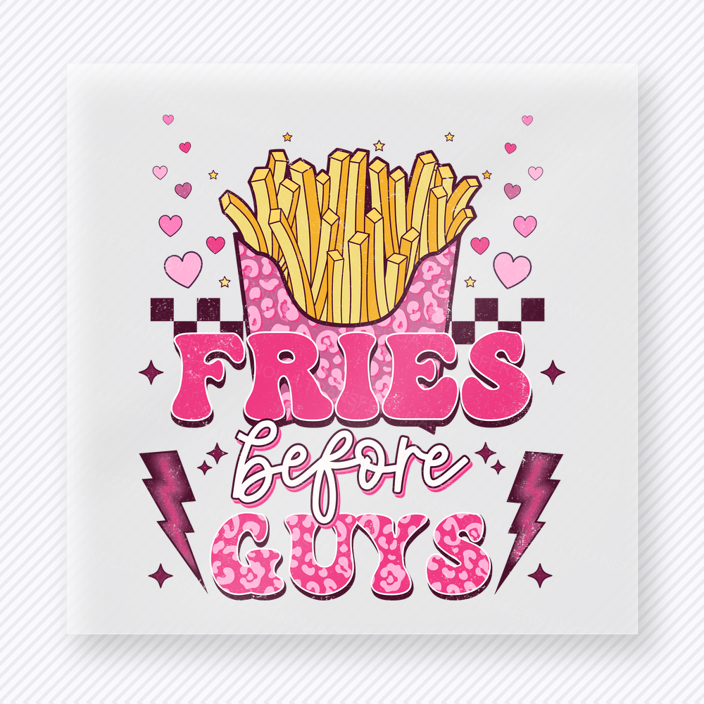 Fries Before Guys Pink Valentine's Day DTF Transfers