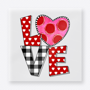 Love Patchwork Hearts Valentine's Day DTF Transfers