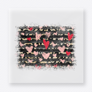 Distressed Valentine Heart Stripes Valentine's Day DTF Transfers