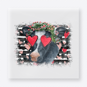 Cow Heart Eyes Distressed Valentine's Day DTF Transfers
