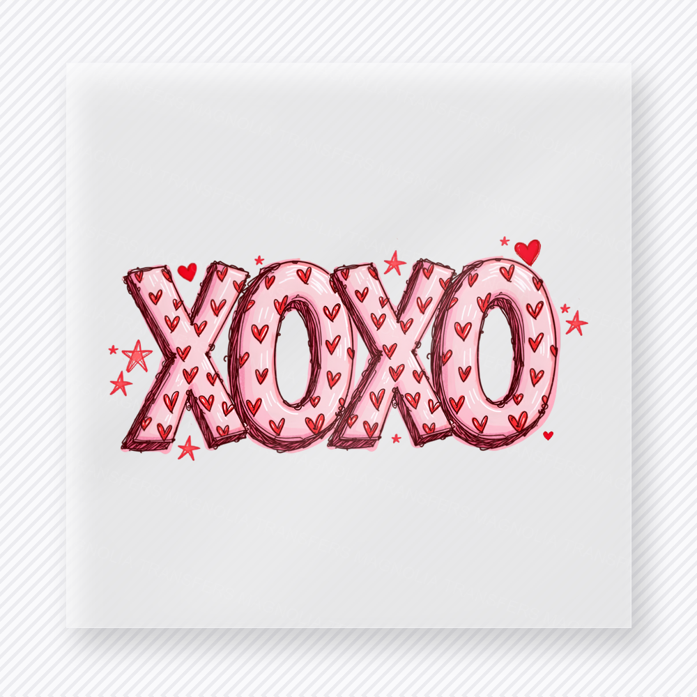 Red XOXO Sparkle Valentine's Day DTF Transfers