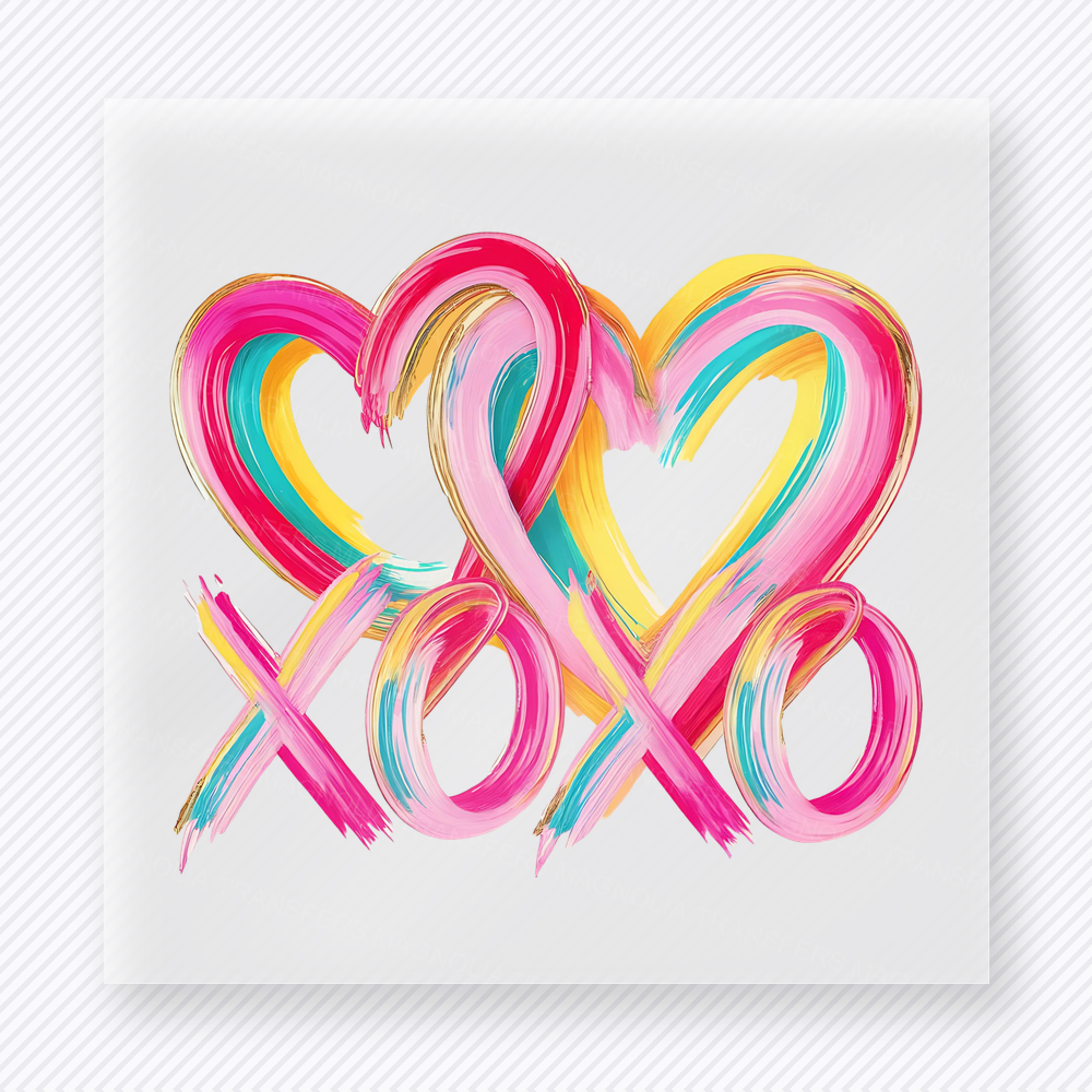 Rainbow Heart Loops Valentine's Day DTF Transfers