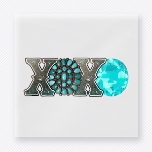Western XOXO Turquoise Valentine's Day DTF Transfers