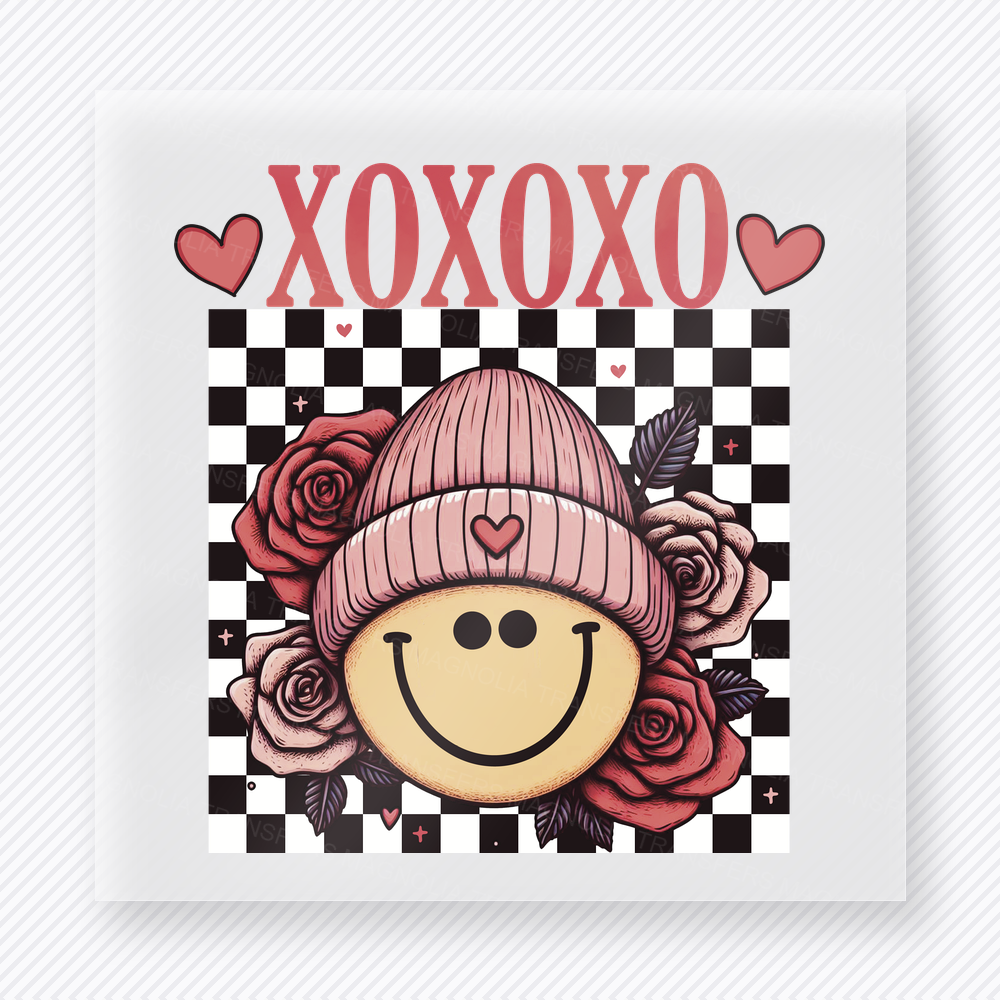 XOXOXO Smiley Beanie Valentine's Day DTF Transfers