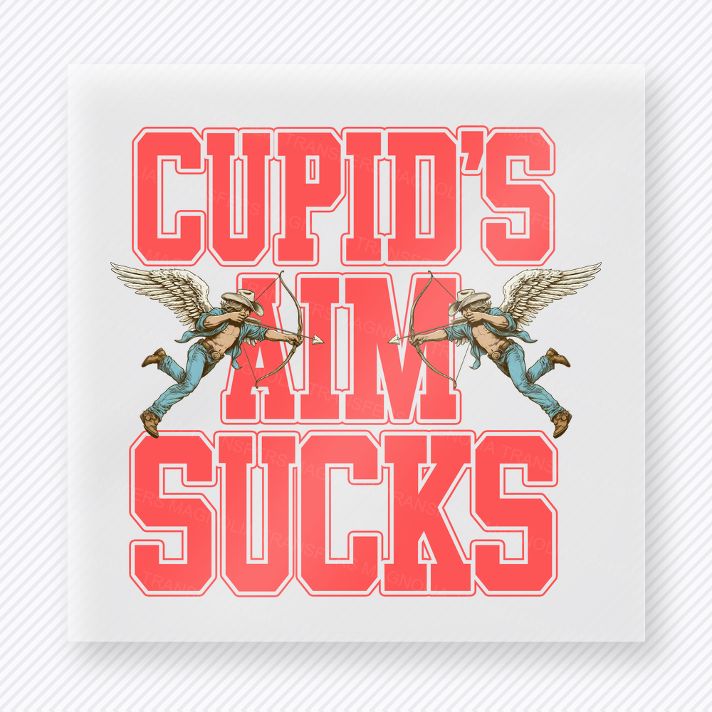Cupid's Aim Sucks Flying Cupids Valentine's Day DTF Transfers