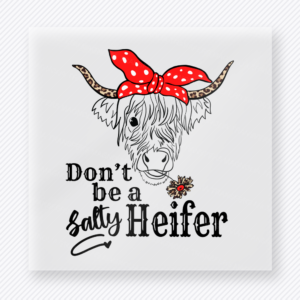 Don't Be A Salty Heifer Western, Boho & Hippie DTF Transfers