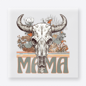 Mama Cow Skull Western, Boho & Hippie DTF Transfers