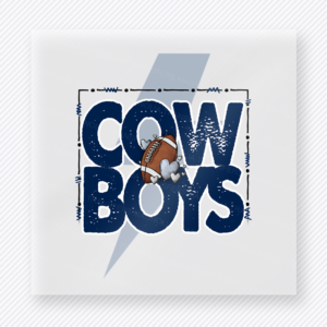 Cowboys Lightning Bolt Sports DTF Transfers ready-to-press design