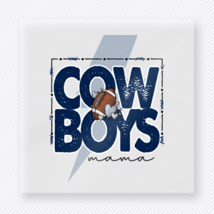 Cowboys Mama Lightning Bolt Sports DTF Transfers ready-to-press design