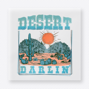 Desert Darlin Teal Western, Boho & Hippie DTF Transfers