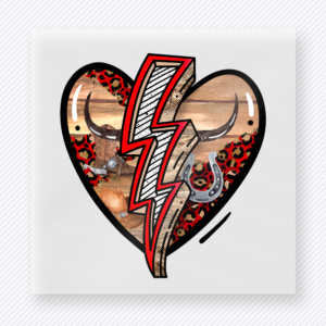 Lightning Heart Western, Boho & Hippie DTF Transfers