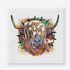 Highland Cow Portrait Western, Boho & Hippie DTF Transfers