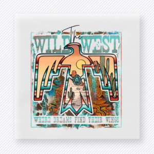 Wild West Desert Thunderbird Western, Boho & Hippie DTF Transfers