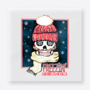 Freezin Season Coral Skull Winter DTF Transfers